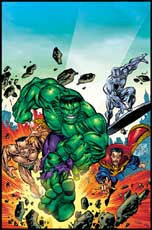 classic Defenders; Doc, Hulk, Namor and Surfer